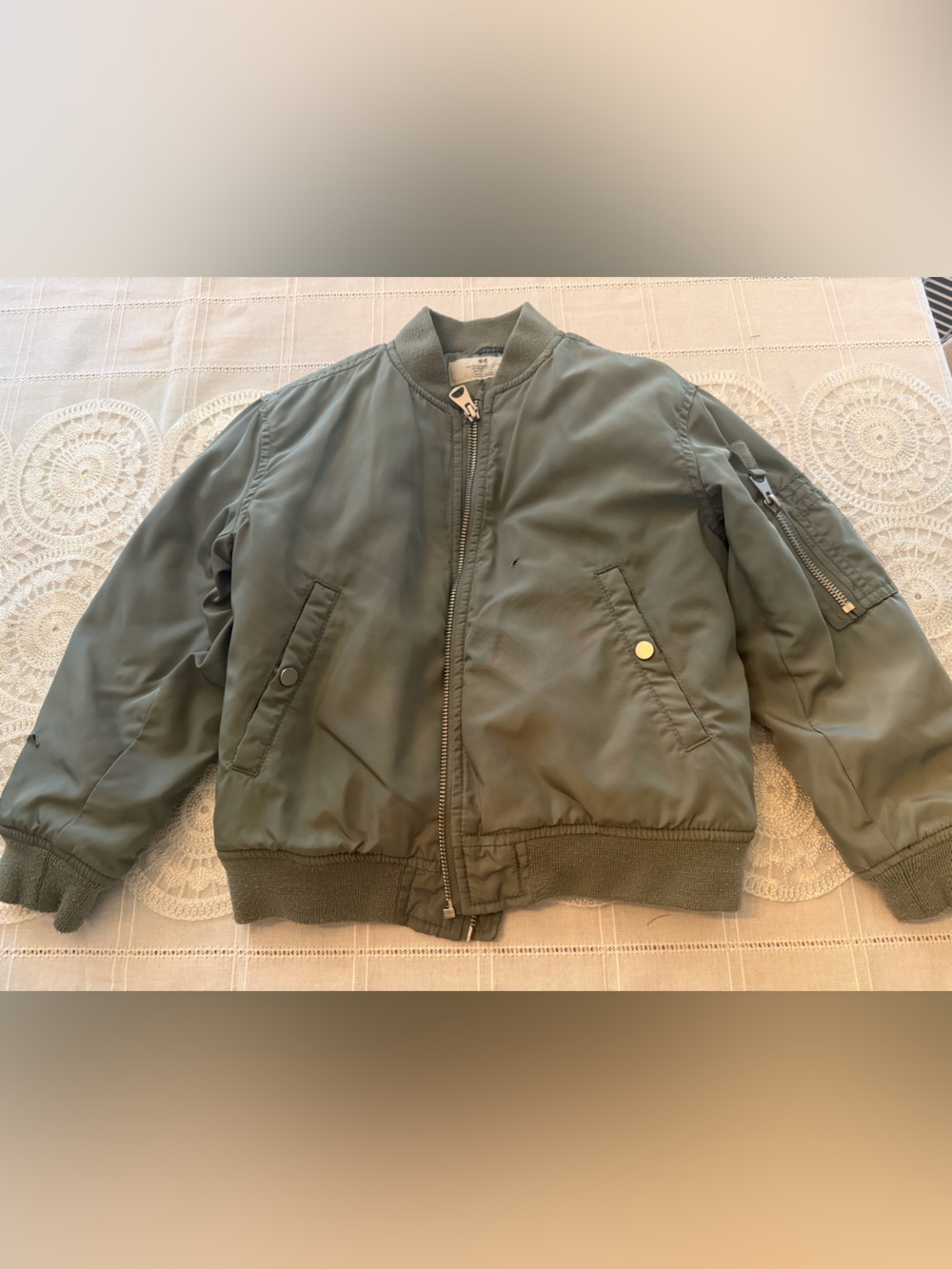 H&M Sage Green Quilted Bomber Jacket boys